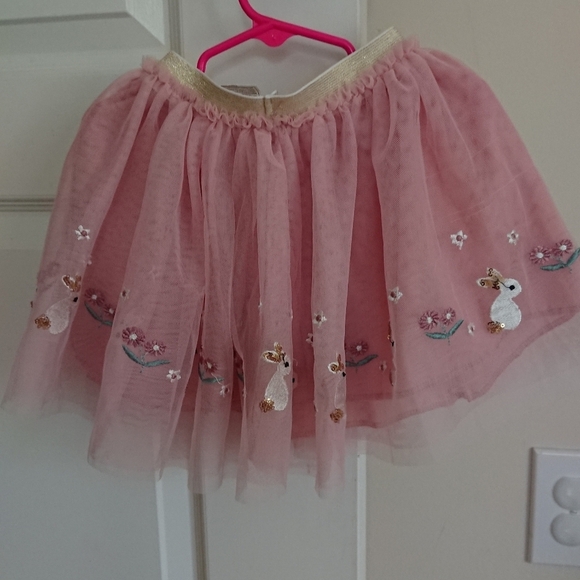 Sparkle Sisters by Couture Clips pink Pretty Bunny Embroidered Tutu size 3-4T - Picture 5 of 11